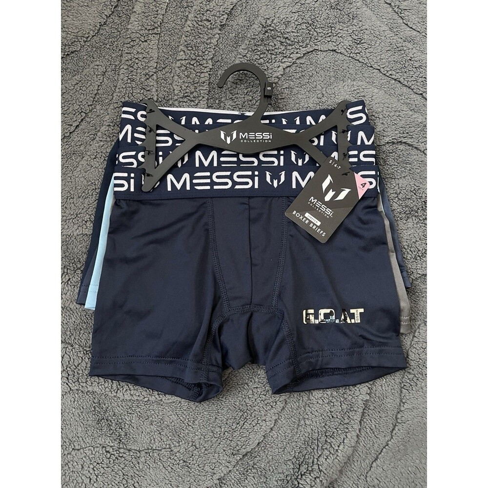 New 4 Pack Messi Collection Boys Boxer Briefs Underwear Size Small (6-7)